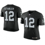 Men's Oakland Raiders #12 Kenny Stabler Black Team Color NFL Nike Elite Jersey