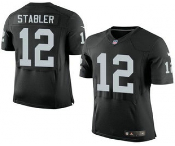 Men's Oakland Raiders #12 Kenny Stabler Black Team Color NFL Nike Elite Jersey