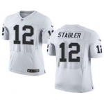 Men's Oakland Raiders #12 Kenny Stabler White Road 2015 NFL Nike Elite Jersey