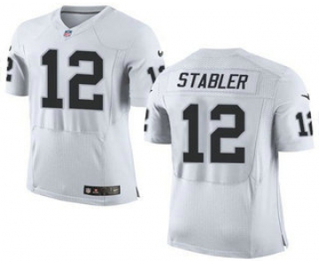 Men's Oakland Raiders #12 Kenny Stabler White Road 2015 NFL Nike Elite Jersey