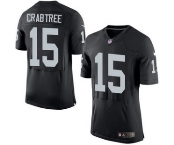 Men's Oakland Raiders #15 Michael Crabtree Black Team Color 2015 NFL Nike Elite Jersey