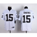 Men's Oakland Raiders #15 Michael Crabtree Nike White Elite Jersey