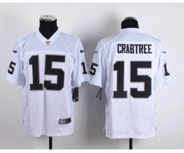 Men's Oakland Raiders #15 Michael Crabtree Nike White Elite Jersey