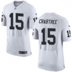 Men's Oakland Raiders #15 Michael Crabtree White Road 2015 NFL Nike Elite Jersey