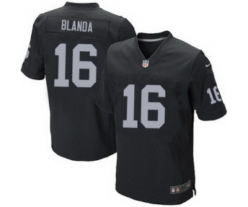 Men's Oakland Raiders #16 George Blanda Black Retired Player NFL Nike Elite Jersey