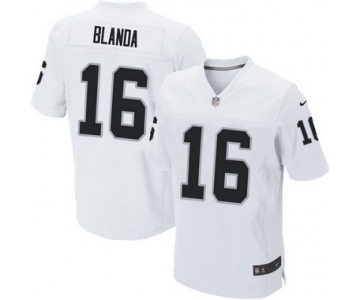 Men's Oakland Raiders #16 George Blanda White Retired Player NFL Nike Elite Jersey