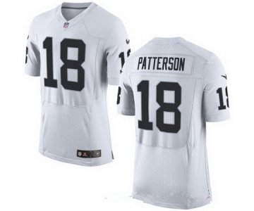 Men's Oakland Raiders #18 Cordarrelle Patterson White Road Stitched NFL Nike Elite Jersey