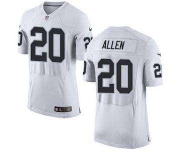 Men's Oakland Raiders #20 Nate Allen White Road 2015 NFL Nike Elite Jersey