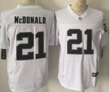 Men's Oakland Raiders #21 Dexter McDonald Nike White Elite Jersey