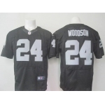 Men's Oakland Raiders #24 Charles Woodson Black Team Color 2015 NFL Nike Elite Jersey