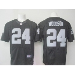 Men's Oakland Raiders #24 Charles Woodson Black Team Color 2015 NFL Nike Elite Jersey