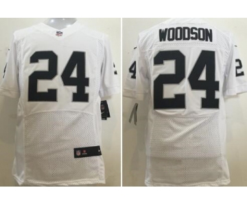 Men's Oakland Raiders #24 Charles Woodson New White Road Stitched NFL Nike Elite Jersey