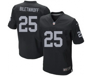 Men's Oakland Raiders #25 Fred Biletnikoff Black Retired Player NFL Nike Elite Jersey