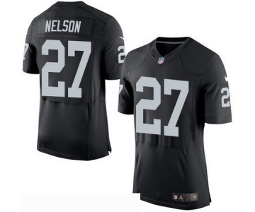 Men's Oakland Raiders #27 Reggie Nelson NEW Black Team Color Stitched NFL Nike Elite Jersey