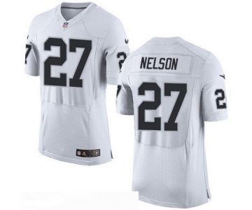 Men's Oakland Raiders #27 Reggie Nelson NEW White Road Stitched NFL Nike Elite Jersey