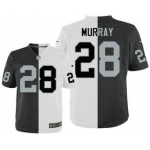 Men's Oakland Raiders #28 Latavius Murray Black With White Two Tone Elite Jersey