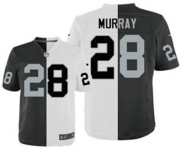 Men's Oakland Raiders #28 Latavius Murray Black With White Two Tone Elite Jersey