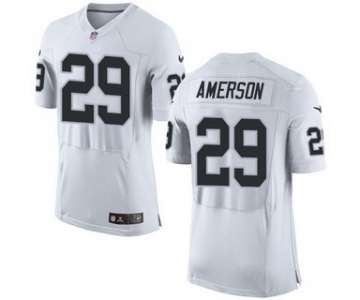 Men's Oakland Raiders #29 David Amerson White Road 2015 NFL Nike Elite Jersey