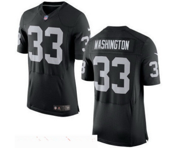 Men's Oakland Raiders #33 DeAndre Washington NEW Black Team Color Stitched NFL Nike Elite Jersey