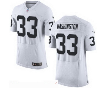 Men's Oakland Raiders #33 DeAndre Washington NEW White Road Stitched NFL Nike Elite Jersey