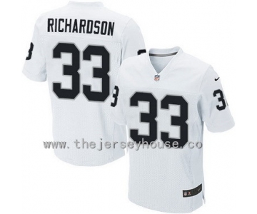 Men's Oakland Raiders #33 Trent Richardson White Road NFL Nike Elite Jersey