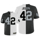 Men's Oakland Raiders #42 Karl Joseph Black With White Two Tone Elite Jersey