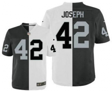 Men's Oakland Raiders #42 Karl Joseph Black With White Two Tone Elite Jersey