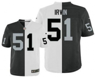 Men's Oakland Raiders #51 Bruce Irvin Black With White Two Tone Elite Jersey