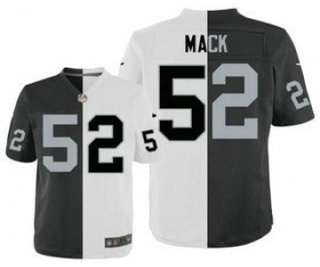 Men's Oakland Raiders #52 Khalil Mack Black With White Two Tone Elite Jersey