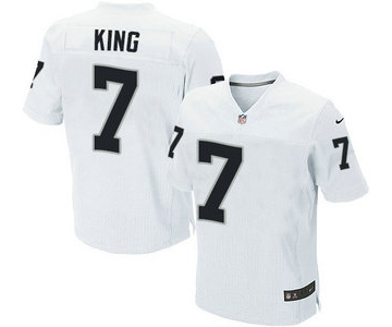 Men's Oakland Raiders #7 Marquette King White Road NFL Nike Elite Jersey