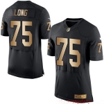 Men's Oakland Raiders #75 Howie Long Black With Gold Stitched NFL Nike Elite Jersey