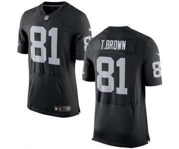 Men's Oakland Raiders #81 Tim Brown NEW Black Stitched NFL Retired Player Nike Elite Jersey