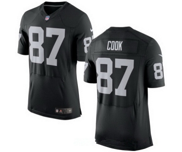 Men's Oakland Raiders #87 Jared Cook Black Team Color Stitched NFL Nike Elite Jersey