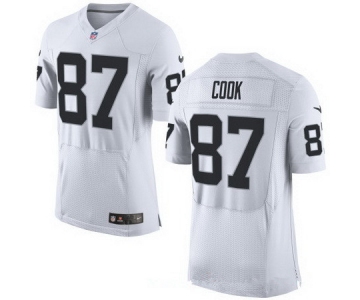 Men's Oakland Raiders #87 Jared Cook White Road Stitched NFL Nike Elite Jersey