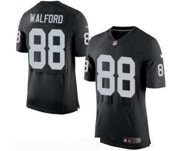 Men's Oakland Raiders #88 Clive Walford NEW Black Team Color Stitched NFL Nike Elite Jersey