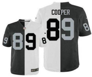 Men's Oakland Raiders #89 Amari Cooper Black With White Two Tone Elite Jersey