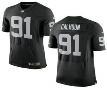 Men's Oakland Raiders #91 Shilique Calhoun New Black Nike Elite Jersey
