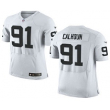 Men's Oakland Raiders #91 Shilique Calhoun White Road Nike Elite Jersey