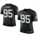 Men's Oakland Raiders #95 Jihad Ward Black Team Color NFL Nike Elite Jersey