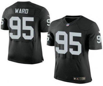 Men's Oakland Raiders #95 Jihad Ward Black Team Color NFL Nike Elite Jersey