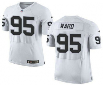 Men's Oakland Raiders #95 Jihad Ward White Road 2015 NFL Nike Elite Jersey