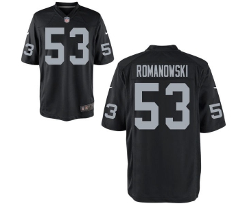 Men's Oakland Raiders Retired Player #53 Bill Romanowski Black NFL Nike Elite Jersey