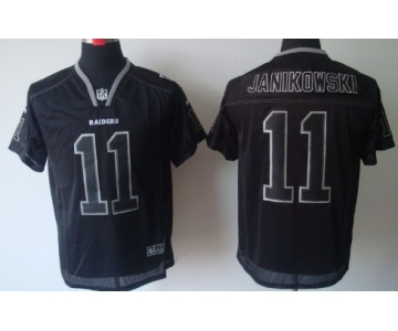 Nike Oakland Raiders #11 Sebastian Janikowski Lights Out Black Elite Jersey