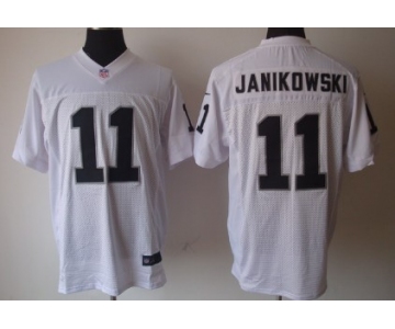 Nike Oakland Raiders #11 Sebastian Janikowski White Elite Jersey