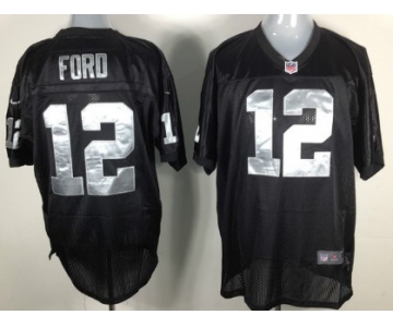 Nike Oakland Raiders #12 Jacoby Ford Black Elite Jersey