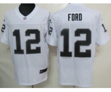 Nike Oakland Raiders #12 Jacoby Ford White Elite Jersey