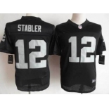 Nike Oakland Raiders #12 Ken Stabler Black Elite Jersey