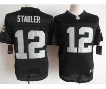 Nike Oakland Raiders #12 Ken Stabler Black Elite Jersey