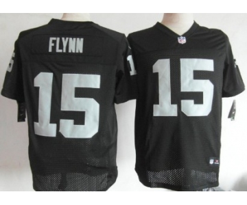 Nike Oakland Raiders #15 Matt Flynn Black Elite Jersey