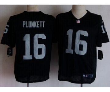 Nike Oakland Raiders #16 Jim Plunkett Black Elite Jersey